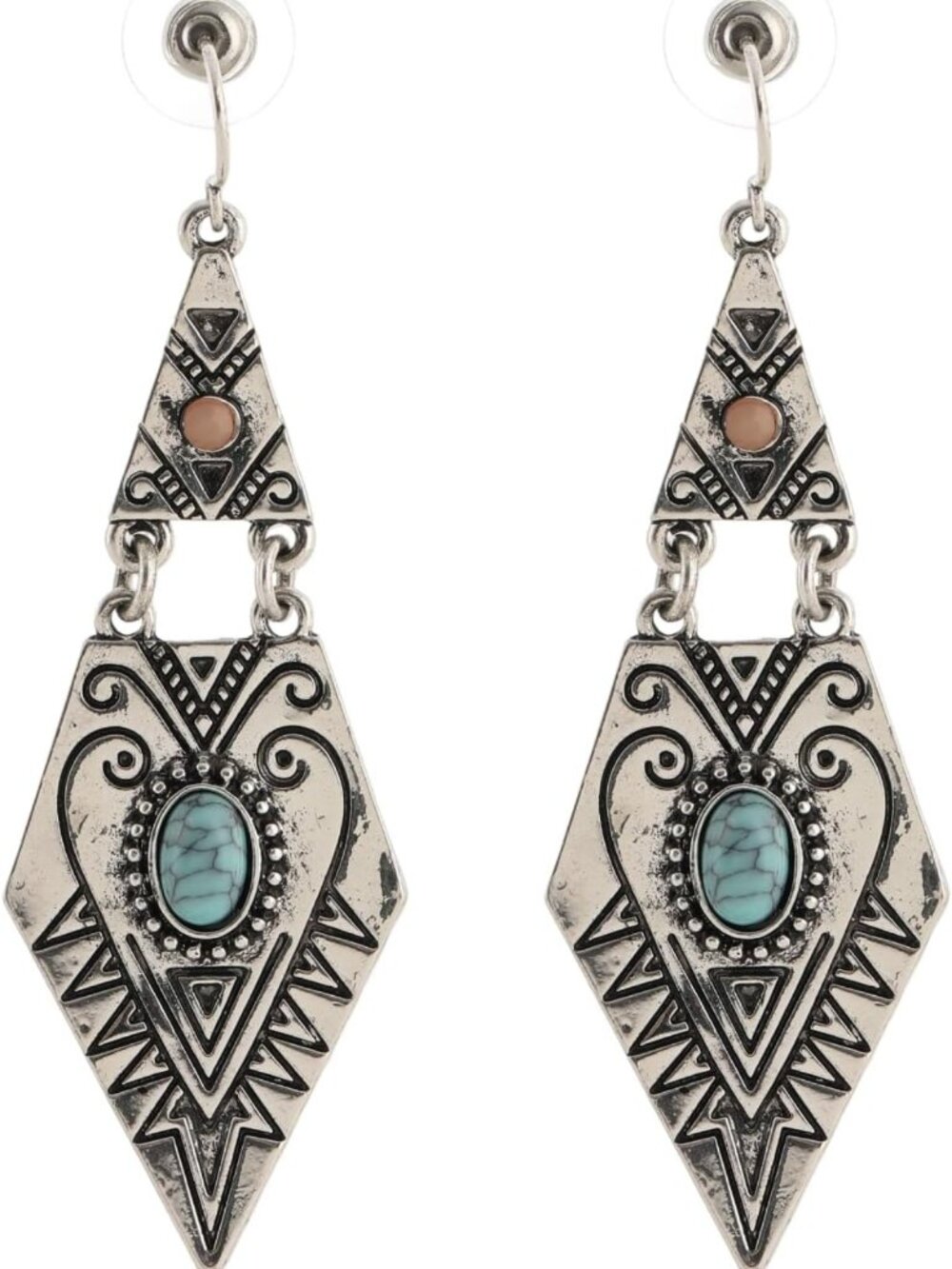 Boho Turquoise Dangle Earrings for Women | Vintage Western Style Jewelry